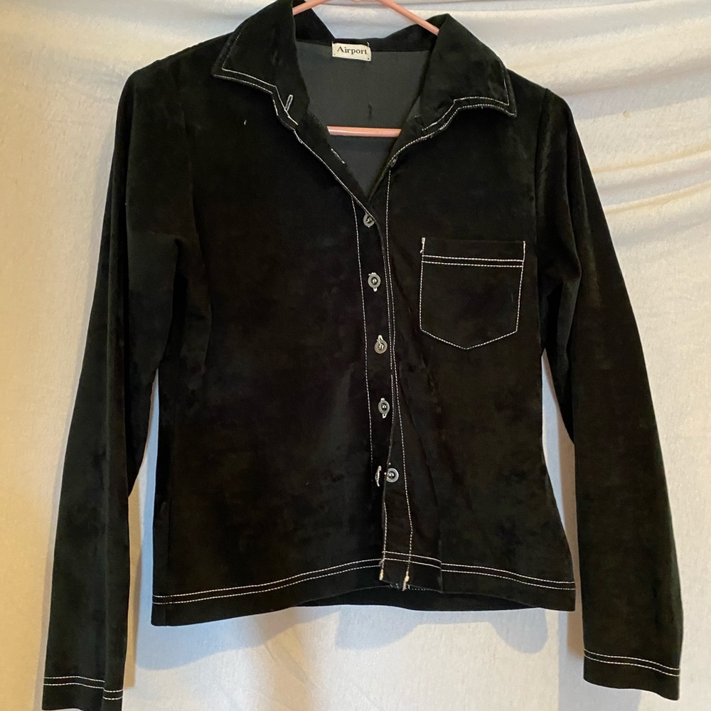 Velvet button up